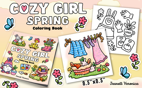 Cozy Girl Spring - Malebog til voksne og teens
