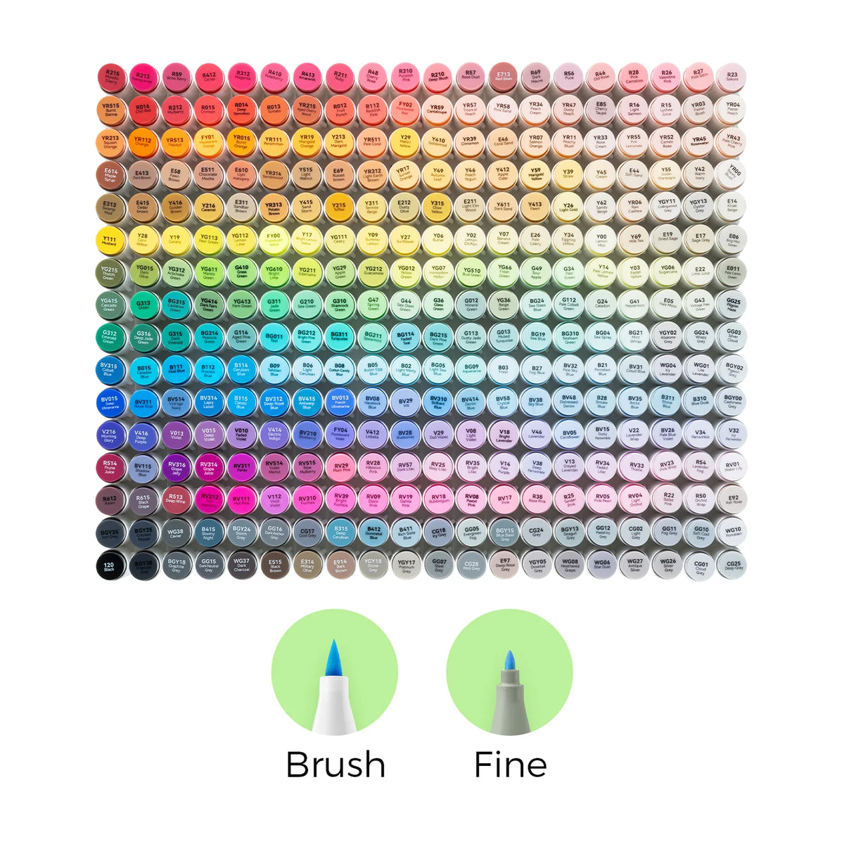 Ohuhu Honolulu B Markers – 320 stk. (Brush & Fine Tip) – Jeanett
