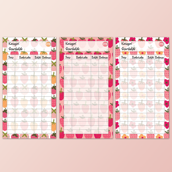 Små forbrugstrackere | Pink Design | Digital Download