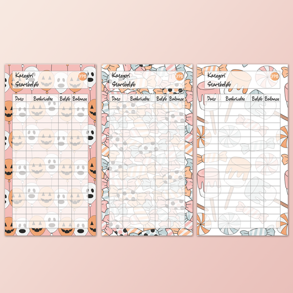 Små forbrugstrackere | Halloween tema | Digital download