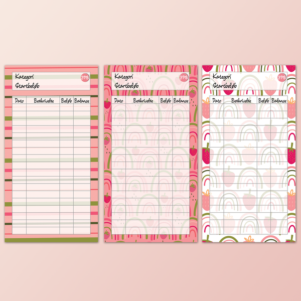 Små forbrugstrackere | Pink Design | Digital Download