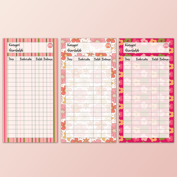 Små forbrugstrackere | Pink Design | Digital Download