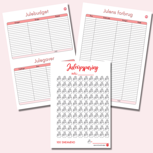 Julebudget-ark | Hold styr på julebudgettet | Digital Download