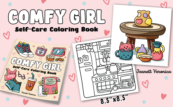Comfy Girl Self-Care - Malebog til voksne og teens