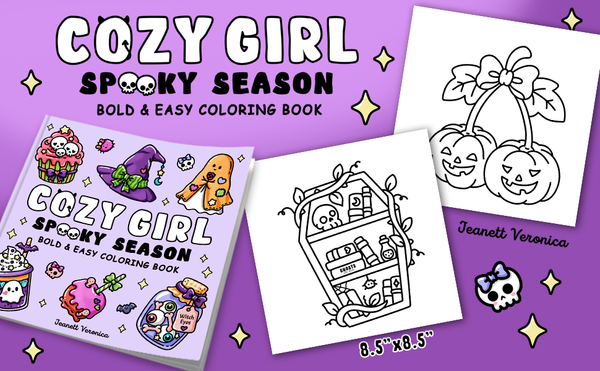 Cozy Girl Spooky Season - Malebog til voksne og teens