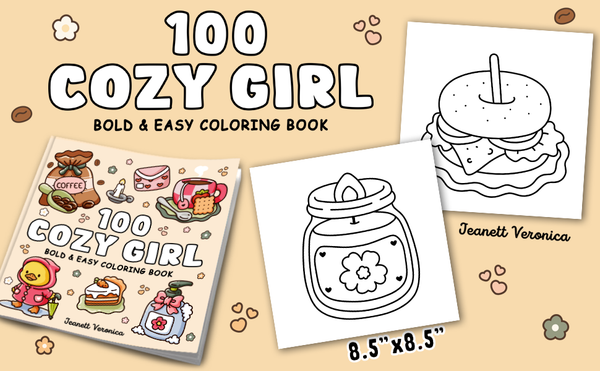 100 Cozy Girl - Stor malebog til voksne og teens