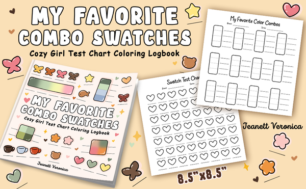 My Favorite Combo Swatches: Cozy Girl Test Chart Coloring Logbook