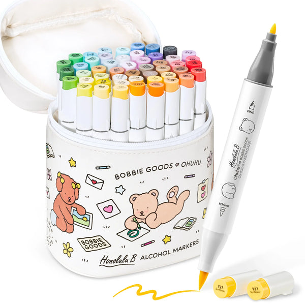 Ohuhu x Bobbie Goods Honolulu B – 48 alkoholtuscher (Brush & Fine) i taske