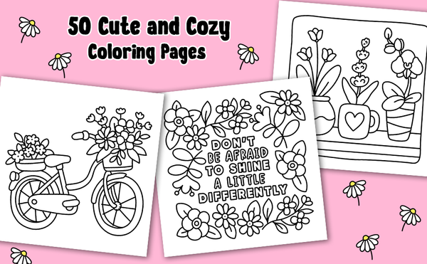 Cozy Girl Flower Fun - Sød malebog til voksne og teens