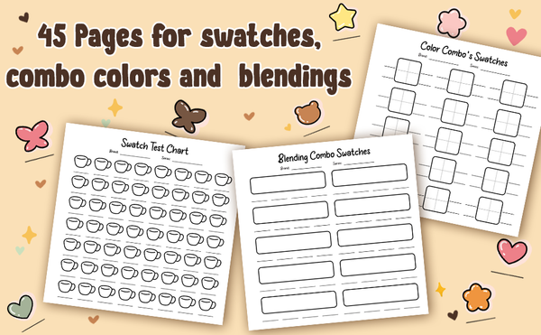 My Favorite Combo Swatches: Cozy Girl Test Chart Coloring Logbook