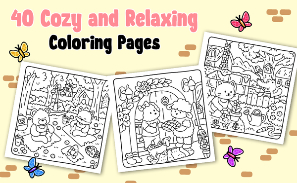 Cozy Village Friends - Malebog til voksne og børn