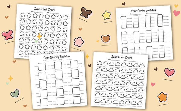 My Favorite Combo Swatches: Cozy Girl Test Chart Coloring Logbook