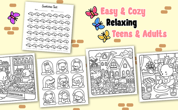 Cozy Village Friends - Malebog til voksne og børn