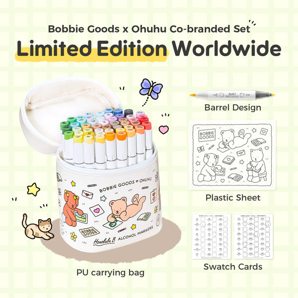 Ohuhu x Bobbie Goods Honolulu B – 48 alkoholtuscher (Brush & Fine) i taske