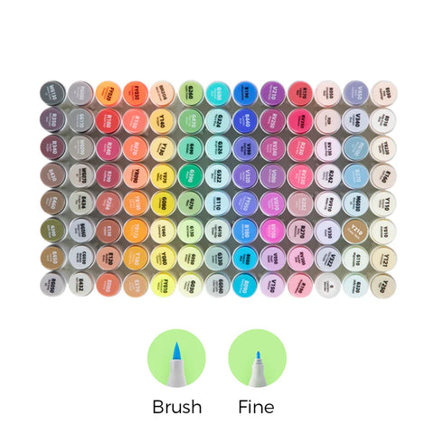Ohuhu 104 Markers – Brush &  Fine Tip