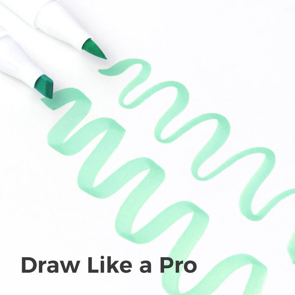 Ohuhu Honolulu Markers – 96 stk. Pastel Colors - Sweetness & Blossoming (Brush & Chisel)