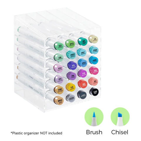 Ohuhu Honolulu Markers – 24 stk. (Brush & Chisel Tip)