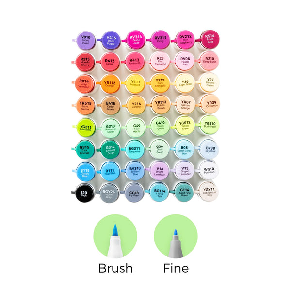 Ohuhu Honolulu 2B Markers – 48+1 stk.
