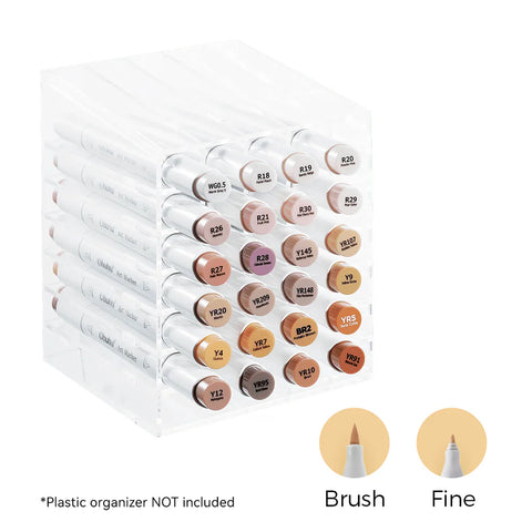 Ohuhu Hudtone Markers – 24 stk. (Brush & Fine)