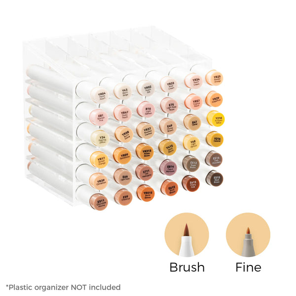 Ohuhu Honolulu B Hudtone Markers – 36 stk. (Brush & Fine)