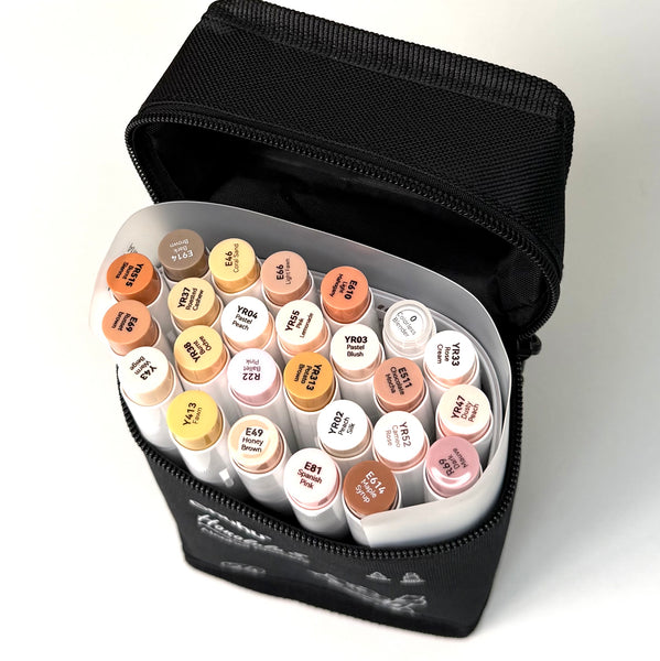 Ohuhu Honolulu S Hudtone Markers – 24 stk. (Brush & Soft Chisel)