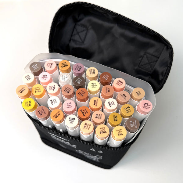 Ohuhu Honolulu B Hudtone Markers – 36 stk. (Brush & Fine)
