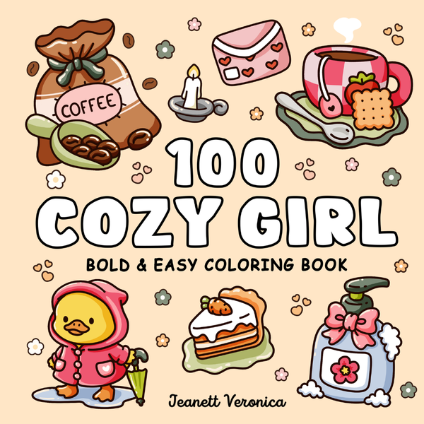 100 Cozy Girl - Stor malebog til voksne og teens