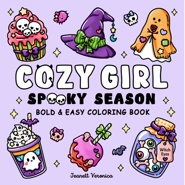 Cozy Girl Spooky Season - Malebog til voksne og teens
