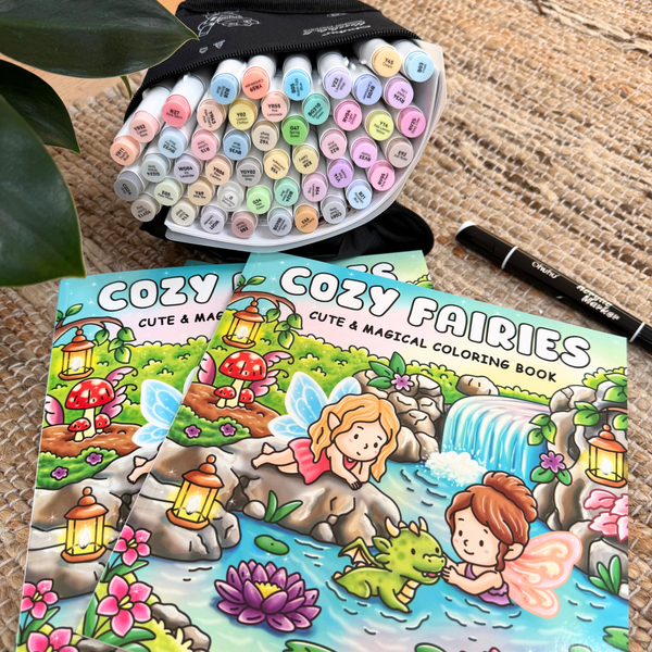 Fairy Magic Bundle 🧚‍♀️ – Cozy Fairies + Ohuhu 48 Pastel + hvid akryl-pen