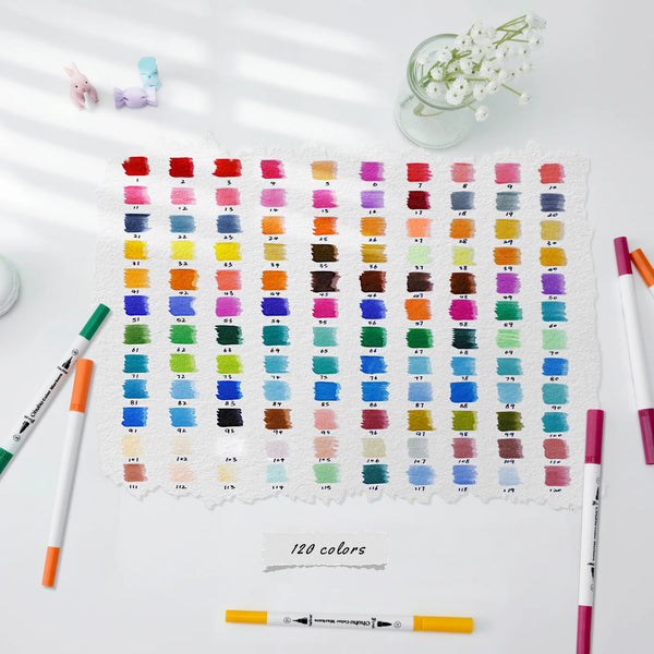 Ohuhu Brush & Fineliner Color Pens – 120 stk.