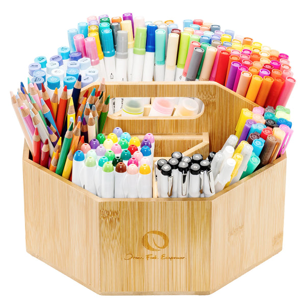 Ohuhu Rotating Bamboo Rack – 360° roterende bambus organizer