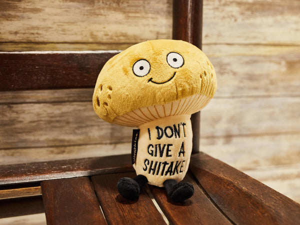 Punchkins svampe-plushie – “I Don’t Give a Shitake” – sjov gave med humor