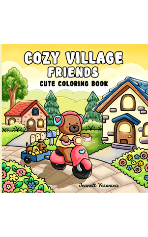 Cozy Village Friends - Malebog til voksne og børn